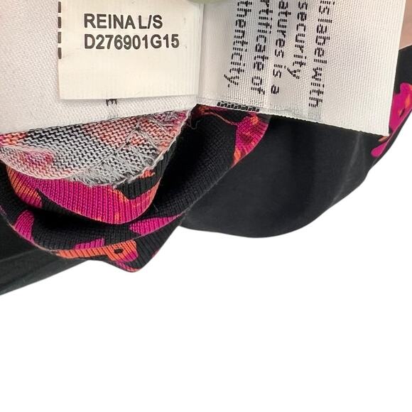 Diane von Furstenberg Reina Sheath Dress Floral Daze Black‎ Pink Silk Size 6 - Picture 12 of 14